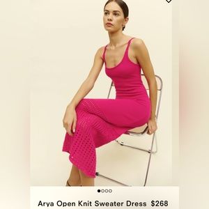 NWOT Reformation Arya Open Knit Sweater Dress in XS